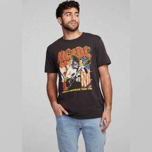 AC/DC North American Tour Distressed Graphic T-Shirt Guitar Music American Flag